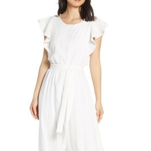 Ruffle Sleeve Cotton Maxi Dress